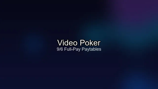 Video poker screen showing Jacks or Better paytable